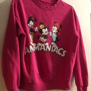 Animaniacs Brand Bright Pink Women's Size Medium Sweatshirt Soft Good Condition